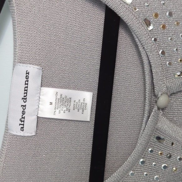 Alfred Dunner Sz M Silver Sparkly One Piece Top - Picture 2 of 5